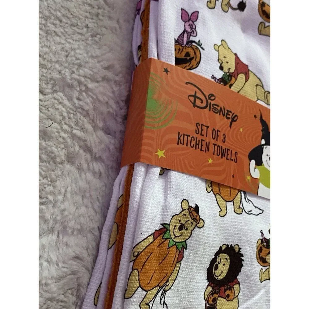 3 Pack Disney Winnie The Pooh Halloween Costumes Kitchen Towels‎ 16 X 26” NEW